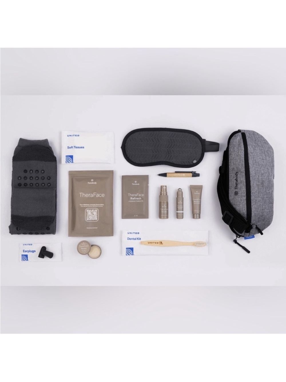 United x Therabody Amenity Kit Bag black and gray